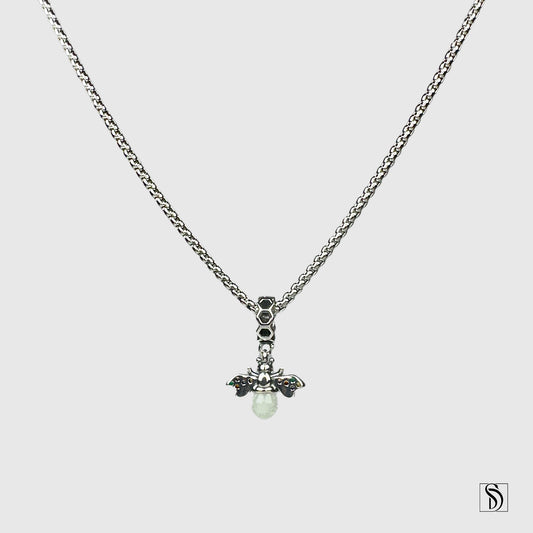 Glowing In Dark Honey Bee Pendant Necklace