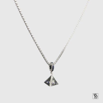 Silver Pyramid Eye of Providence Necklace