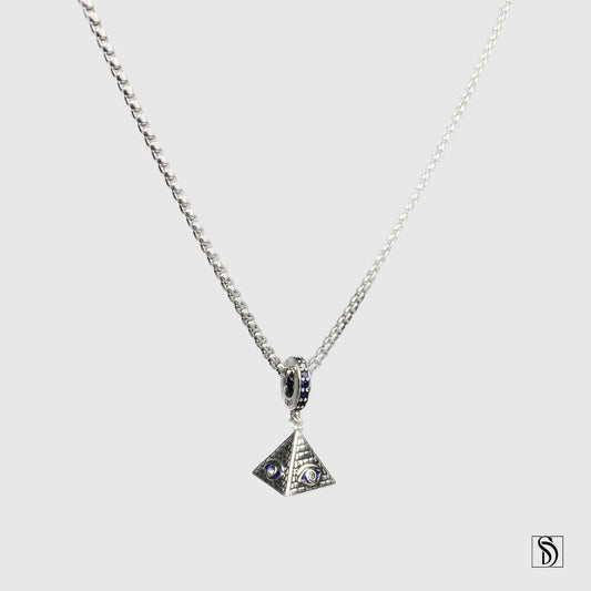 Silver Pyramid Eye of Providence Necklace