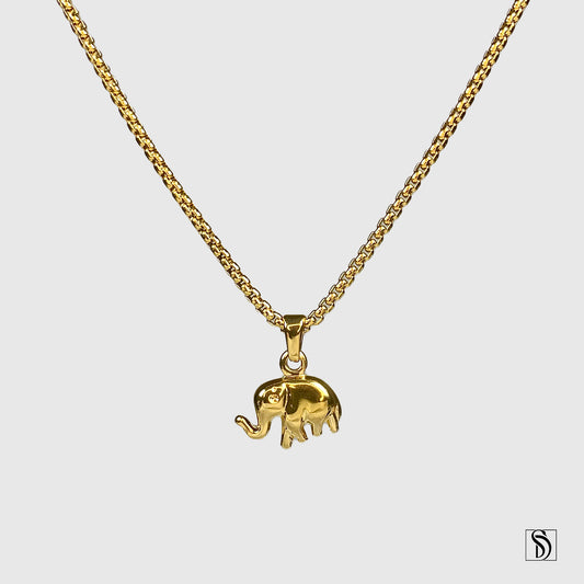 18K Gold Elephant Pendant Necklace
