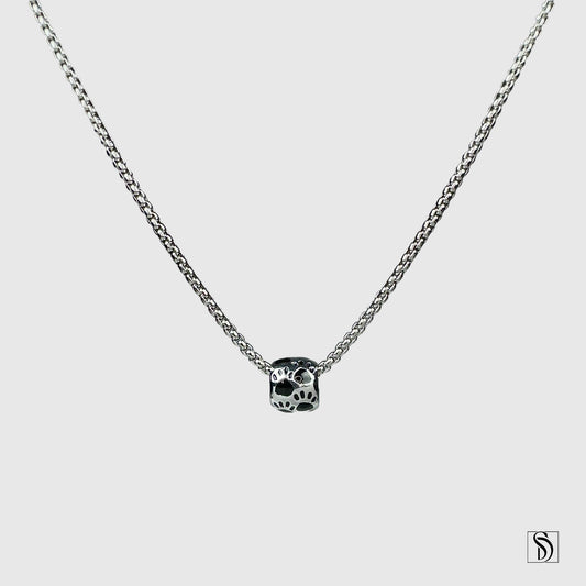 Silver Animal Paw Print Charm Necklace