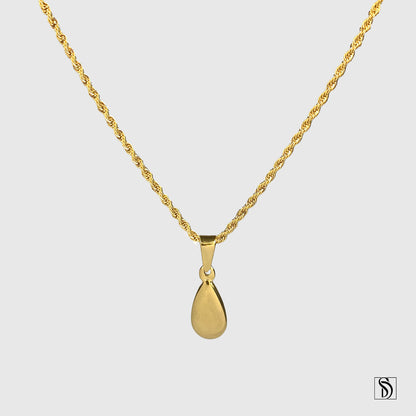18K Gold Teardrop Pendant Necklace