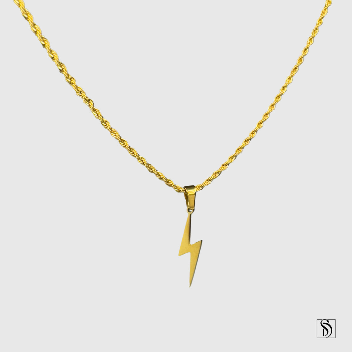 Gold Lightning Pendant Necklace