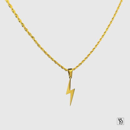 Gold Lightning Pendant Necklace