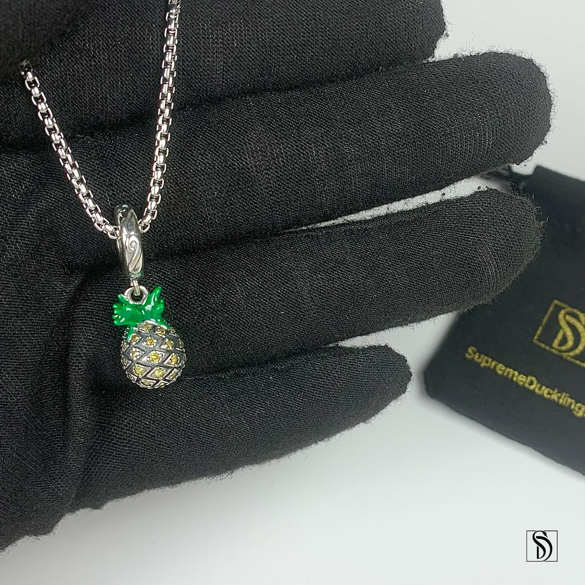Pineapple Gemstones Pendant Necklace