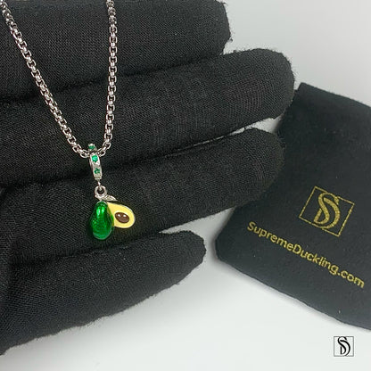 Green Avocado Gemstones Pendant Necklace