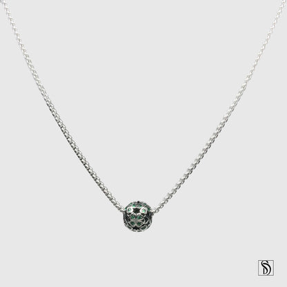 Lucky Four Leaf Clover Green Gem Necklace