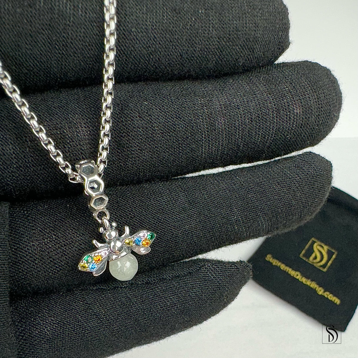 Glowing In Dark Honey Bee Pendant Necklace