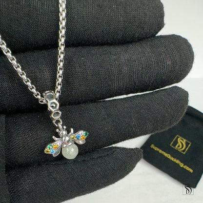 Glowing In Dark Honey Bee Pendant Necklace