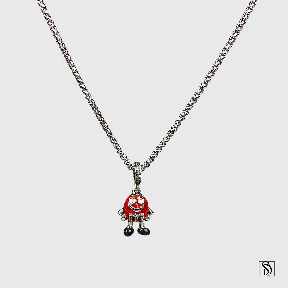 Red M&M Pendant Necklace