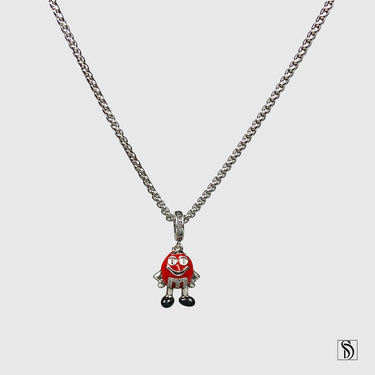 Red M&M Pendant Necklace