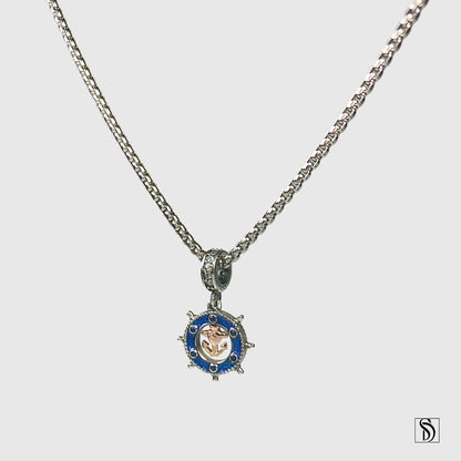Rose Gold Anchor Nautical Pendant Necklace