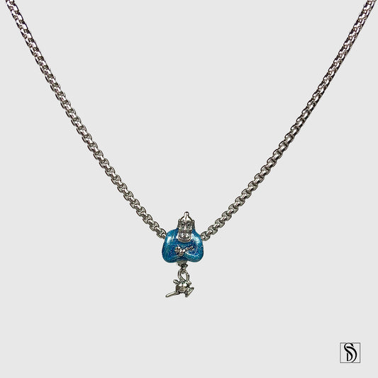 Blue Genie Of The Lamp Aladdin Charm Necklace