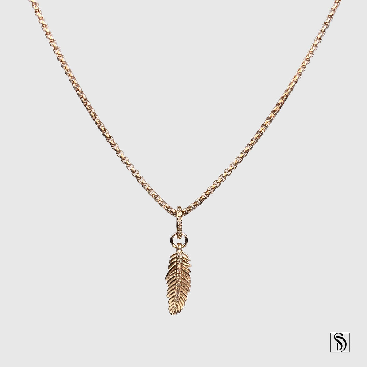 Rose Gold Tropical Palm Leaf Necklace