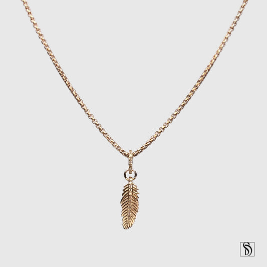 Rose Gold Tropical Palm Leaf Necklace