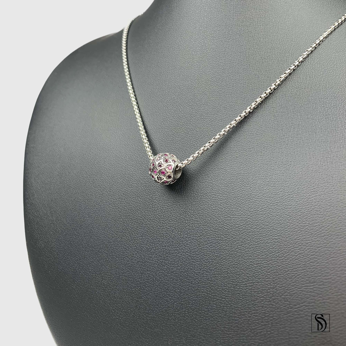 Fish Scale Gemstone Charm Necklace