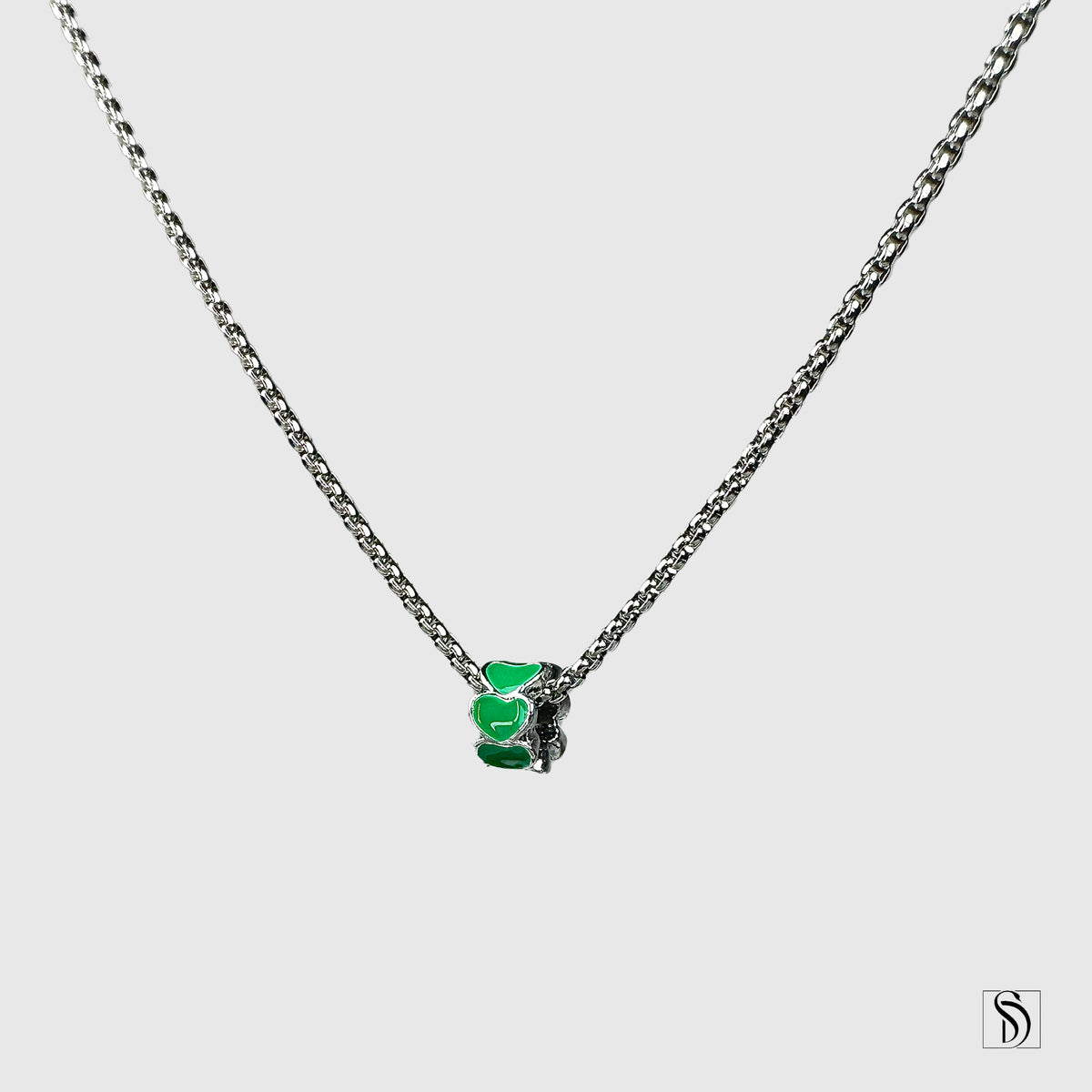 Green Heart Lucky Charm Necklace