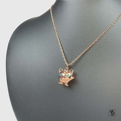 Rose Gold Jigglypuff Pendant Necklace
