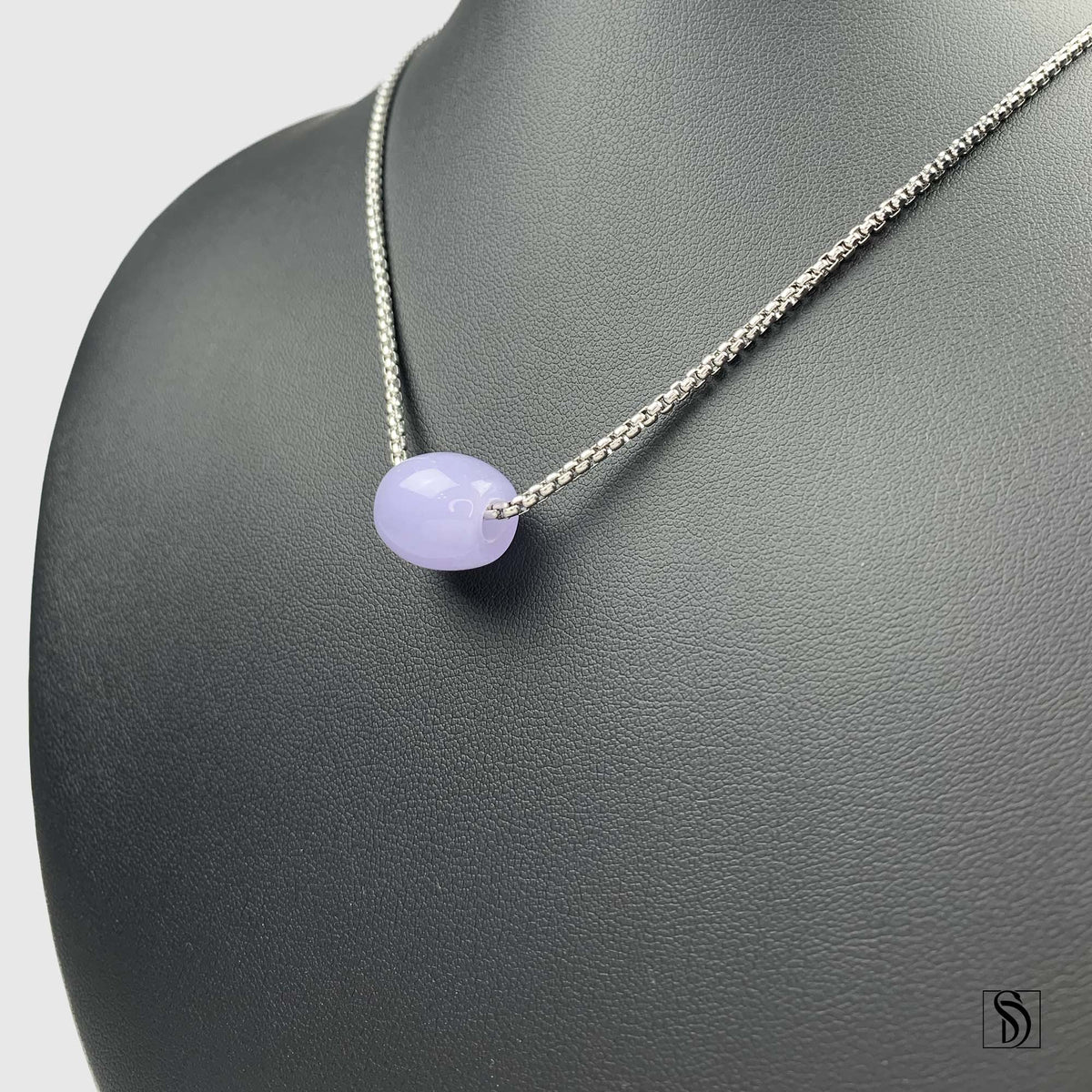 Natural Lavender Jade Pendant Necklace