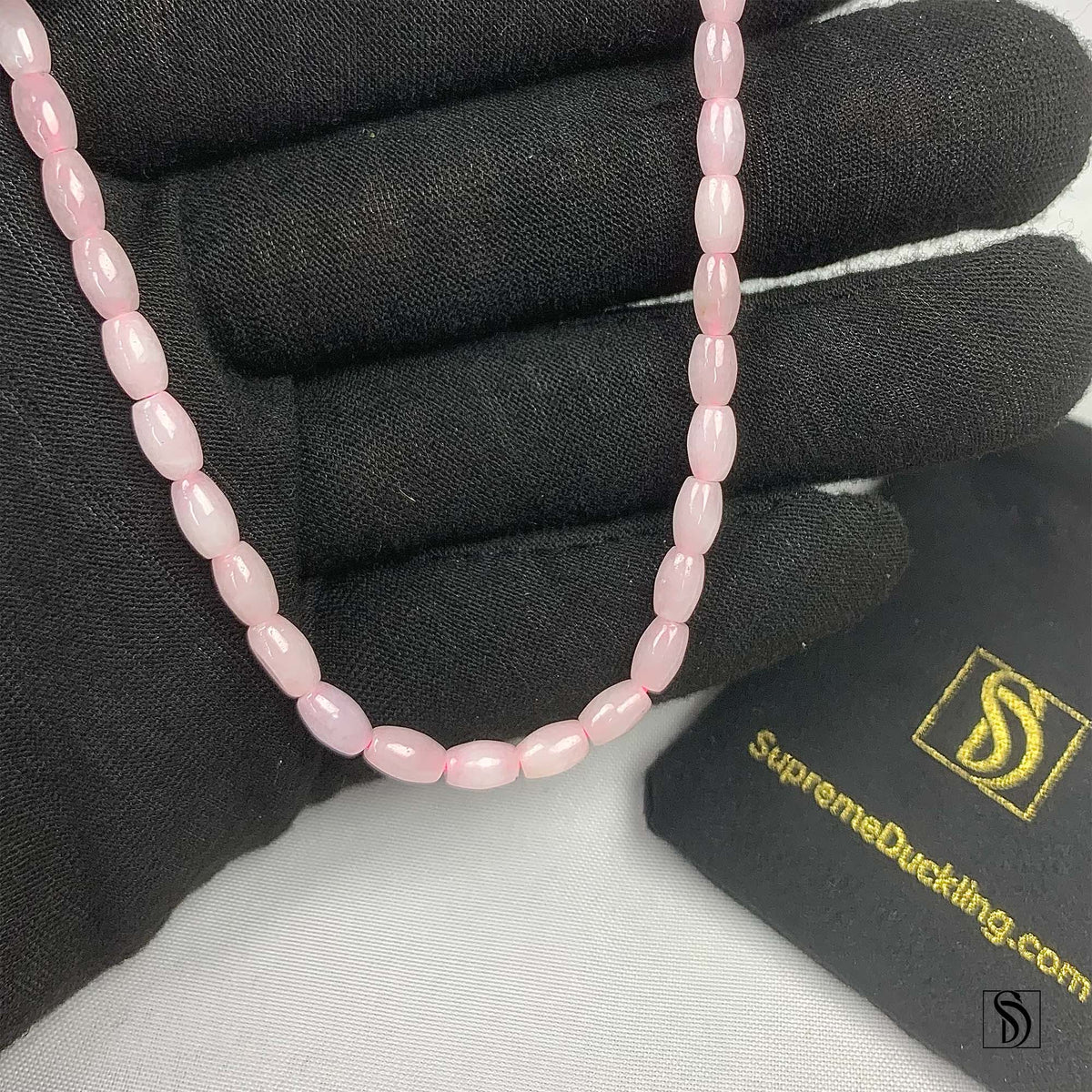 Natural Pink Ice Jade Necklace