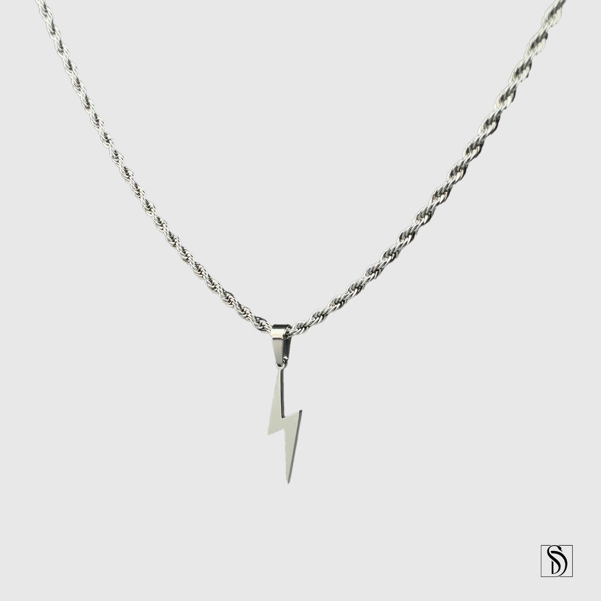 Silver Lightning Pendant Necklace