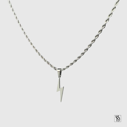 Silver Lightning Pendant Necklace