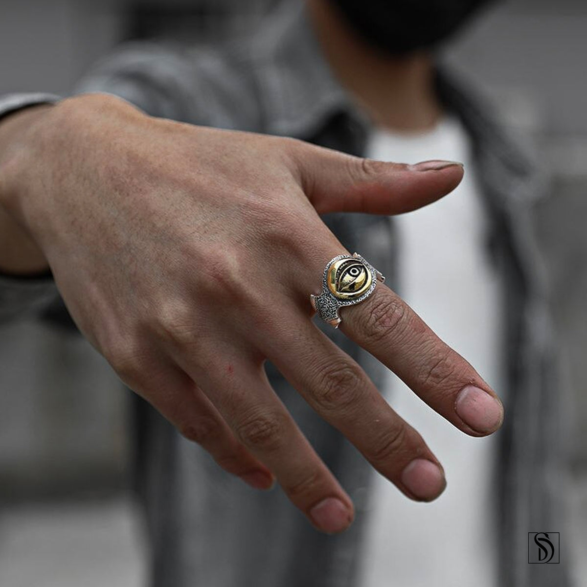 Vintage All Seeing Eye Adjustable Ring