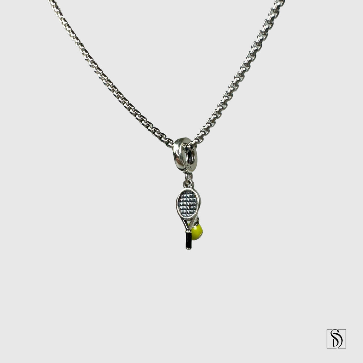 Tennis Ball Racket Pendant Necklace