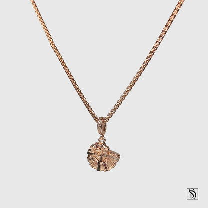 Rose Gold Nautilus Gemstones Pendant Necklace