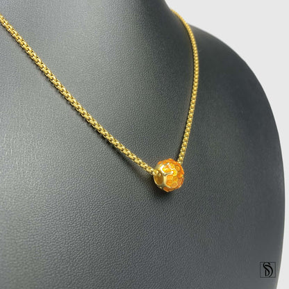 Gold Honeycomb Charm Necklace