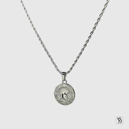 Silver Spartan Warrior Helmet Pendant Necklace