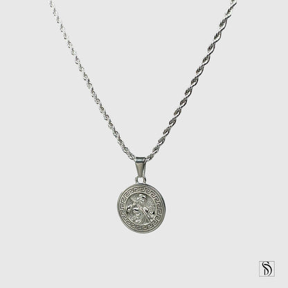 Silver Zeus Pendant Necklace
