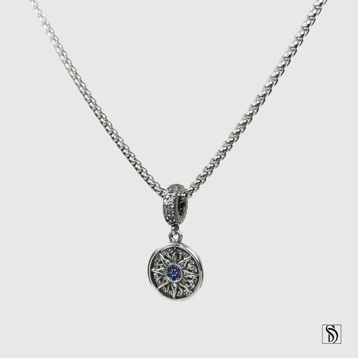 Silver Sunbeam Pendant Necklace