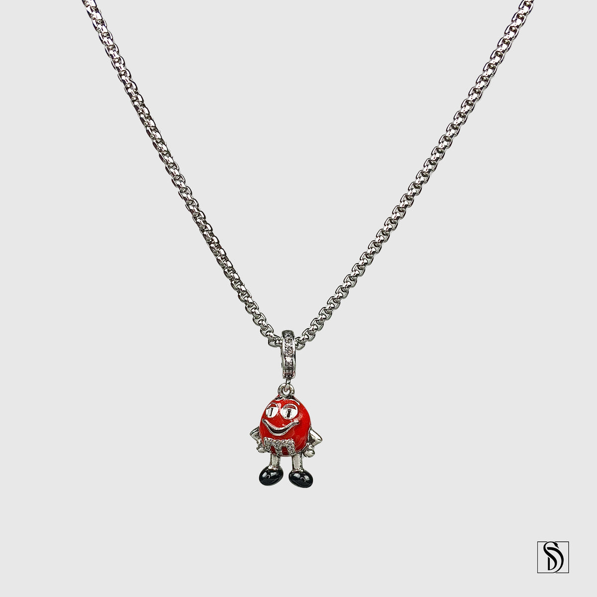 Red M&M Pendant Necklace
