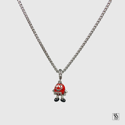 Red M&M Pendant Necklace