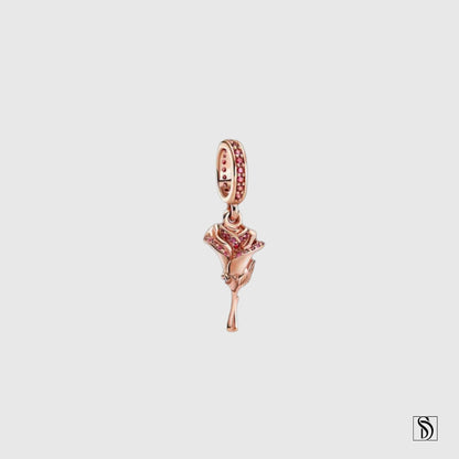 Rose Gold Rose Pendant Gemstone Necklace