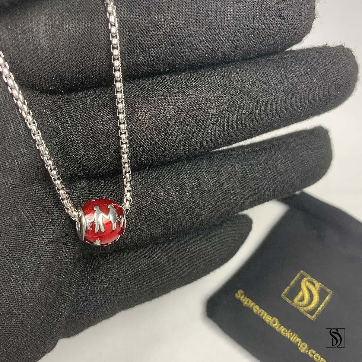 Family Love Charm Box Chain Necklace