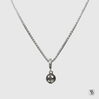 Silver Soccer Ball Pendant Necklace