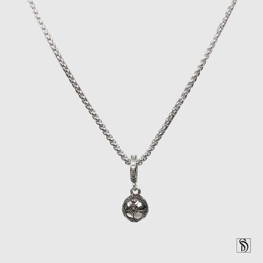 Silver Soccer Ball Pendant Necklace
