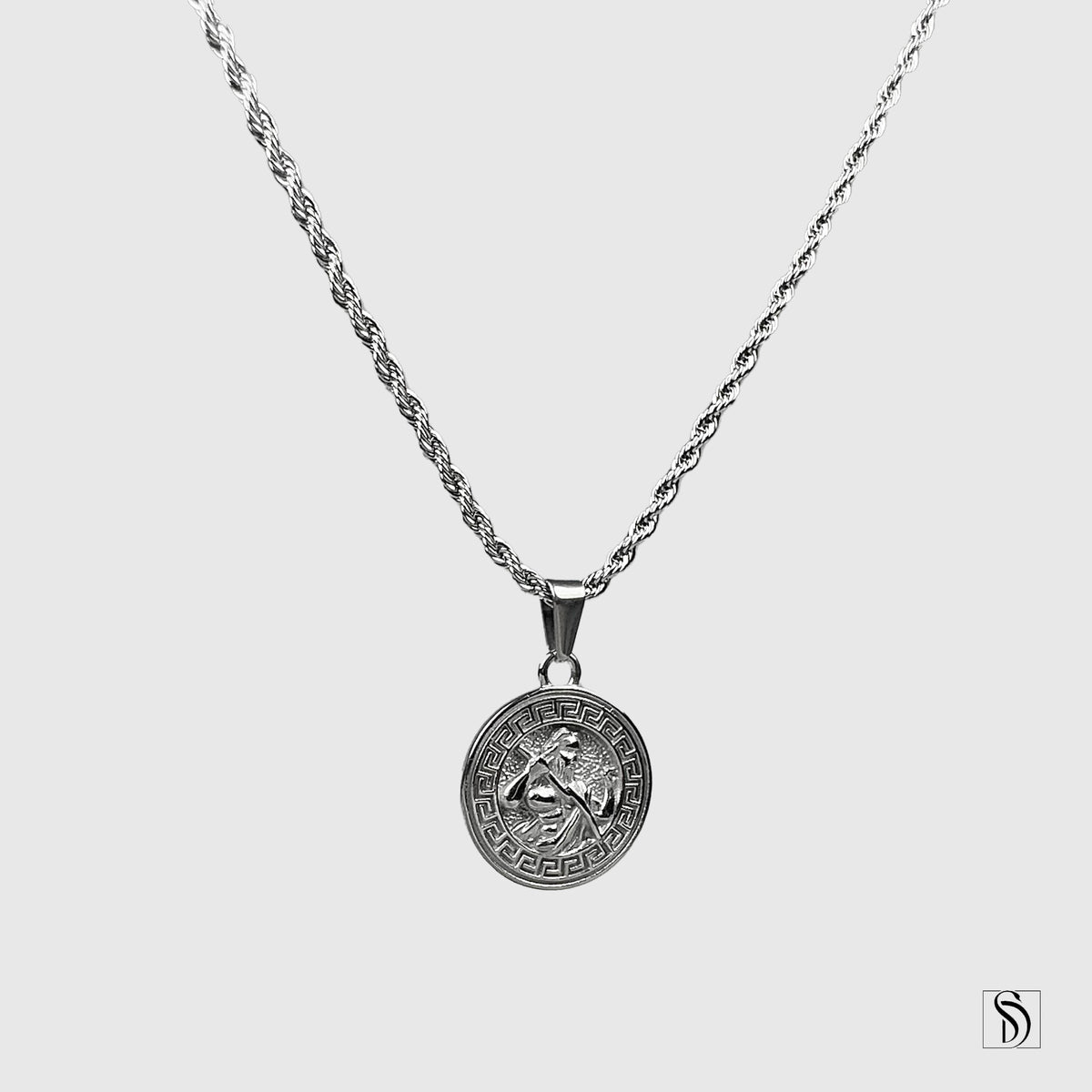 Silver Zeus Pendant Necklace