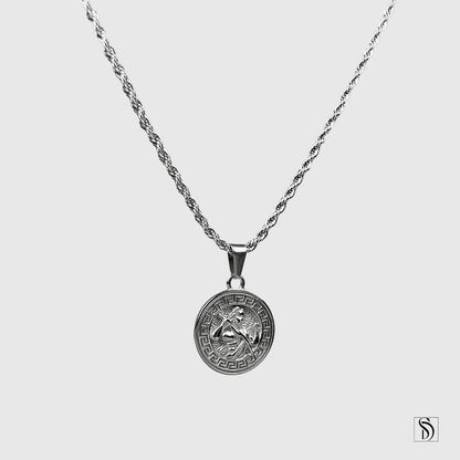 Silver Zeus Pendant Necklace