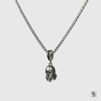 Scream Mask Gemstones Pendant Necklace