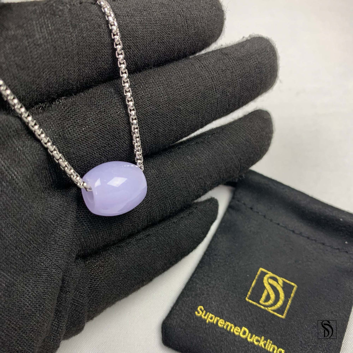 Natural Lavender Jade Pendant Necklace