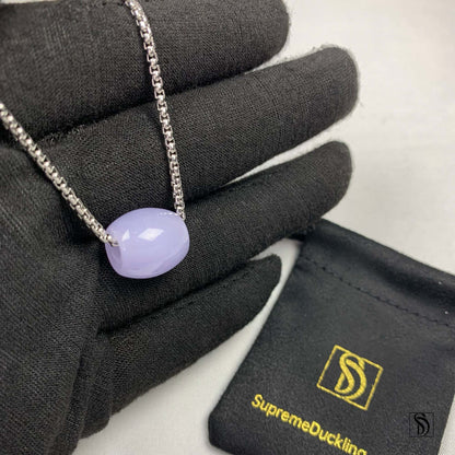 Natural Lavender Jade Pendant Necklace