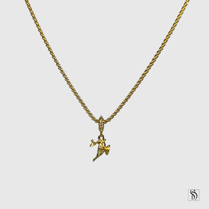 Gold Aladdin Inspired Genie Lamp Pendant Necklace