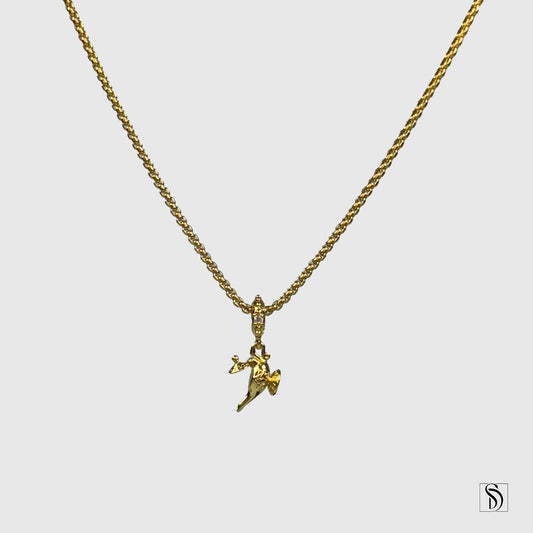 Gold Aladdin Inspired Genie Lamp Pendant Necklace