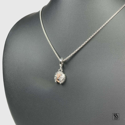 Rose Gold Silver Lady Bug Pendant Necklace