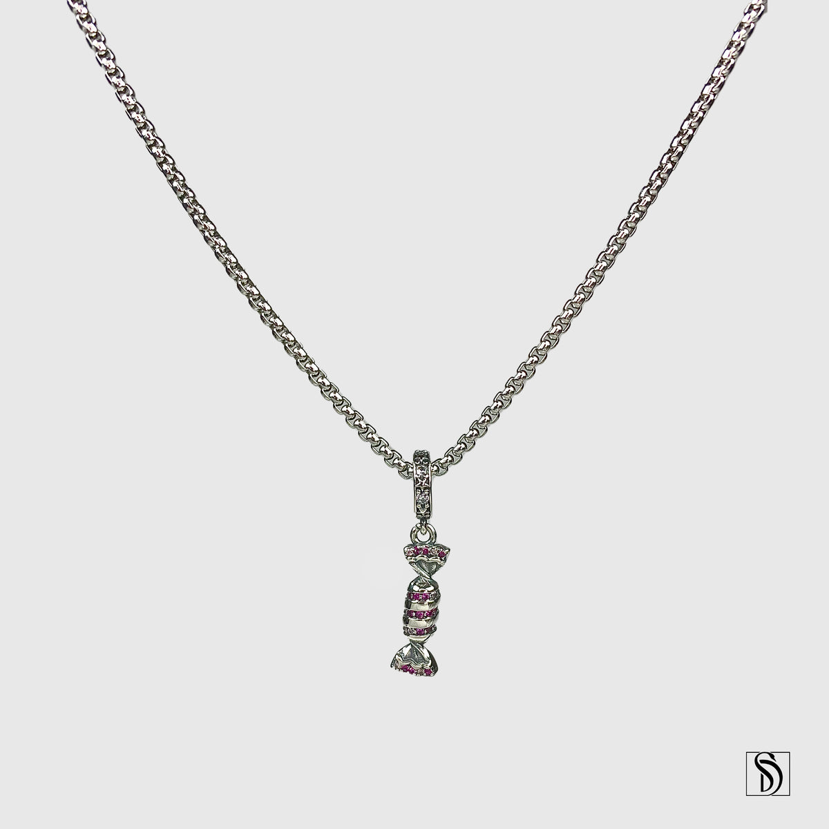 Silver Candy Gemstones Pendant Necklace
