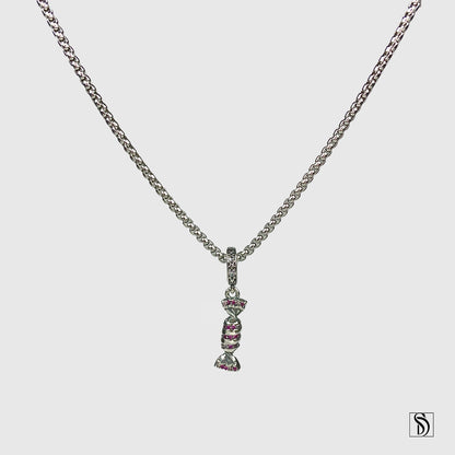 Silver Candy Gemstones Pendant Necklace