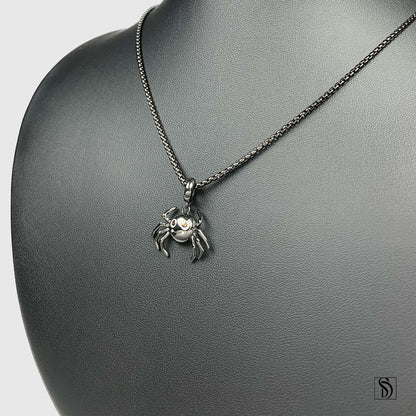 Cute Smiling Spider Red Gemstone Necklace